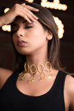 RAW MATT FINISH INTERCONNECTED BALOON CHOKER 18K GOLD PLATED FASHION NECKLACE