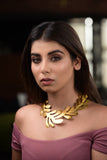 SMOOTH SURFACE VINE SHAPED18K GOLD PLATED FASHION NECKLACE