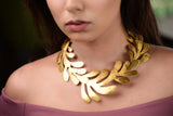 SMOOTH SURFACE VINE SHAPED18K GOLD PLATED FASHION NECKLACE