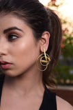 TEXTURED MYSTIC SERPENT 18K GOLD PLATED DANGLER EARRING