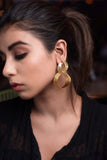 INFINITY DIMPLE TEXTURE 18K GOLD PLATED  DANGLER EARRING