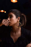 DISCO URBAN CHIC ROUND 18K GOLD PLATED EARRING