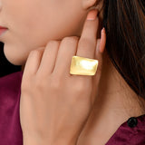 ARETHA Magnificent Ring with Gold Plating in Brass