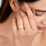 VANCA Delicate Ring with Gold Plating in Brass