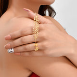 EVA Featherite Ring with textured Gold Plating in Brass