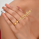 EVA Featherite Ring with textured Gold Plating in Brass